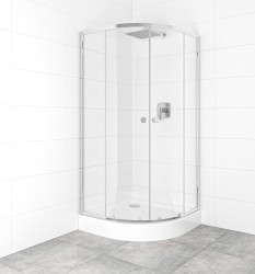 SAT - Set sprchovacieho kúta a vaničky, štvrťkruh 90x90 cm Multi Basic SIKOBKMUS90CRT (SIKOBKMUS90CRT)