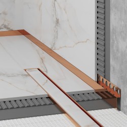 SIKO - Spádová lišta Eviso bronz lesk, nerez PVD, dĺžka 130 cm, výška hrany 30 mm, LCBR0101 (LCBR0101)