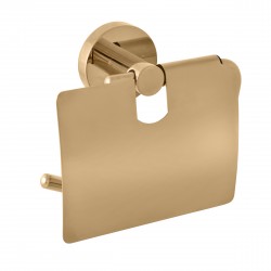 SLEZAK-RAV - Držiak toaletného papiera s krytom zlato Kúpeľňový doplnok COLORADO, Farba: zlato (COA0400Z)