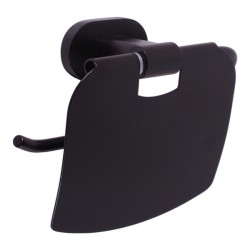 SLEZAK-RAV - RAV - RAV - Držiak toaletného papiera s krytom, Farba: čierna matná (YUA0400CMAT)
