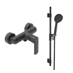 Sprchová batéria SAT Feel so sprchovacím setom 150 mm čierna matná SATBSFEEL268CSET1 (SATBSFEEL268CSET1)