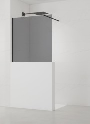Sprchová zástena SAT Walk-in 90x100 cm na zníženú priečku čierna SATBWIS90KSPRC (SATBWIS90KSPRC)