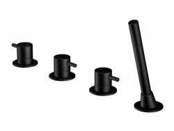 STEINBERG - 100 Batéria na okraj vane, 4-otvorová inštalácia, matná čierna (100 2480 S)