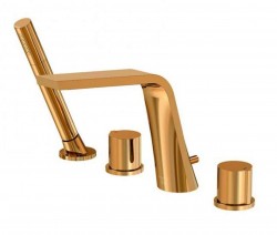 STEINBERG - 260 Batéria na okraj vane, 4-otvorová inštalácia, ružové zlato (260 2400 RG)