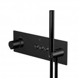 STEINBERG - 390 Termostatická batéria pod omietku, na 3 spotrebiče, s telesom, matná čierna (390 4232 2 S)