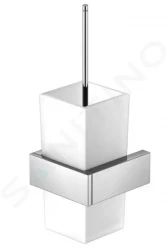 STEINBERG - 460 WC kefa nástenná s držiakom, biele sklo/chróm (460 2903)
