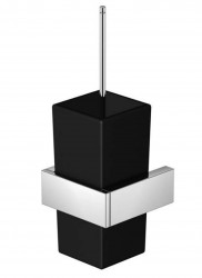 STEINBERG - 460 WC kefa nástenná s držiakom, čierna sklo/chróm (460 2904)