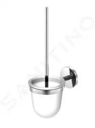 STEINBERG - 650 WC kefa nástenná s držiakom, biele sklo/chróm (650 2911)