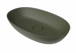 Umývadlo na dosku SAT Aula 60x36 cm zelená mat bez otvoru pre batériu, bez prepadu SATAU6036G (SATAU6036G)