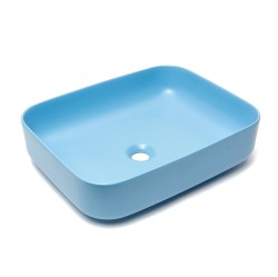 Umývadlo na dosku SAT Infinitio 50x39 cm modrá mat bez prepadu SATINF5039LBLM (SATINF5039LBLM)