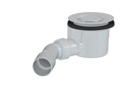 Vaničkový sifón dizajnový SAT 90 x 40/50mm biela krytka E90KOB (E90KOB)