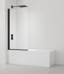 Vaňová zástena SAT 150x80 cm čierna SATVZUNIKCT80 (SATVZUNIKCT80)