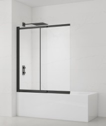 Vaňová zástena SAT Vision 140x120 cm čierna SATVZVI120CT (SATVZVI120CT)