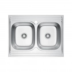 VELAZO - Dvojkomorový drez 80 × 60, mikrodekor so sifónom VELAZ(8060BD)