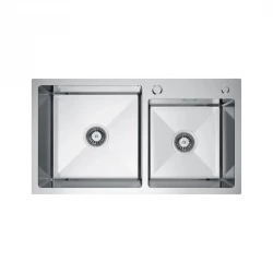 VELAZO - Dvojkomorový oceľový drez 78 x 45 cm s hlbokou misou, INOX VELAZ(7845)