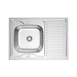 VELAZO - Jednokomorový drez s mikrodekoráciou 80 × 50 so sifónom VELAZ(8050DN)
