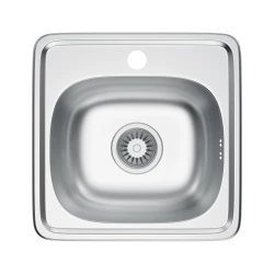 VELAZO - Jednokomorový drez zo saténovej ocele 38 × 38 so sifónom VELAZ(3838S)