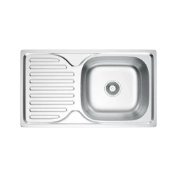 VELAZO - Jednokomorový kuchynský drez zo saténovej ocele 76 × 43 so sifónom VELAZ(7643S)