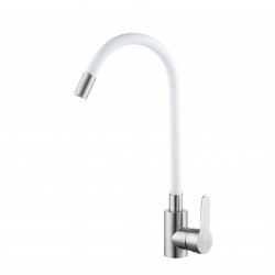 VELAZO - Kuchynská batéria s flexibilným výtokom biela/ oceľ VELAZ(8105SW)