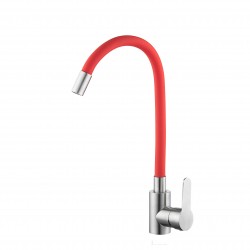 VELAZO - Kuchynská batéria s flexibilným výtokom červená / oceľ VELAZ(8105SR)