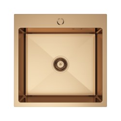 VELAZO - Kuchynský drez v modernej povrchovej úprave 50 × 50, ružovo-zlatý nerezový VELAZ(5050Z)