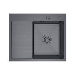 VELAZO - Oceľový drez 58 x 48, grafit, s odkvapkávačom VELAZ(5848RB)