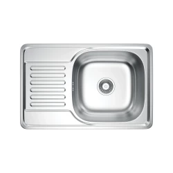 VELAZO - Saténový oceľový drez 66 × 42 s jednou misou a sifónom VELAZ(6642S)