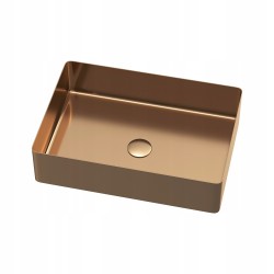 VELAZO - Umývadlo na dosku z nerezovej ocele 50 x 35 cm s Click-Clack, PVD ružovo-zlatým povrchom VELAZ(5035Z)