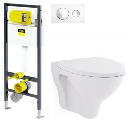 VIEGA Presvista modul DRY pre WC vrátane tlačidla Style 20 bielej + WC CERSANIT ARES + SEDADLO (V771973 STYLE20BI AR1)