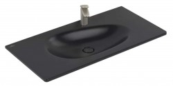 VILLEROY & BOCH - Antao Umývadlo nábytkové 100x50 cm, s prepadom, otvor na batériu, CeramicPlus, Pure Black (4A76ABR7)