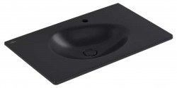 VILLEROY & BOCH - Antao Umývadlo nábytkové 80x50 cm, s prepadom, otvor na batériu, CeramicPlus, ViFlow, Pure Black (4A7584R7)