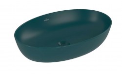 VILLEROY & BOCH - Artis Umyvadlo na desku 61x41 cm, bez přepadu, bez otvoru pro baterii, CeramicPlus, Teal (419861TE)