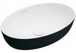 VILLEROY & BOCH - Artis Umývadlo na dosku, 61x41 cm, bez prepadu, Coal Black (419861BCT8)