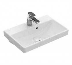VILLEROY & BOCH - Avento Umývadlo Compact, 55x37 cm, s prepadom, 1 otvor na batériu, alpská biela (4A005501)