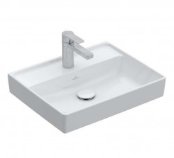 VILLEROY & BOCH - Collaro Umývadielko 50x40 cm, bez prepadu, 1 otvor na batériu, CeramicPlus, Stone White (433451RW)