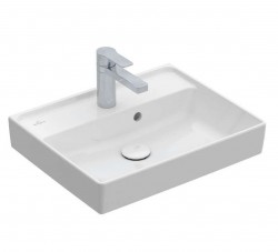 VILLEROY & BOCH - Collaro Umývadielko 50x40 cm, s prepadom, 1 otvor na batériu, CeramicPlus, Stone White (433450RW)