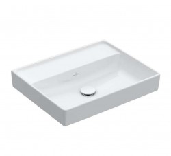 VILLEROY & BOCH - Collaro Umývadlo 55x44 cm, bez prepadu, bez otvoru na batériu, CeramicPlus, Stone White (4A3358RW)