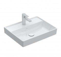 VILLEROY & BOCH - Collaro Umývadlo 55x44 cm, bez prepadu, otvor na batériu, CeramicPlus, alpská biela (4A3356R1)