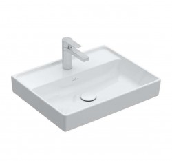 VILLEROY & BOCH - Collaro Umývadlo 55x44 cm, bez prepadu, otvor na batériu, CeramicPlus, Stone White (4A3356RW)