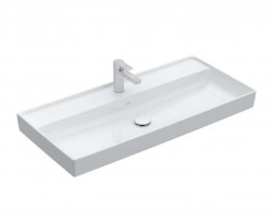 VILLEROY & BOCH - Collaro Umývadlo nábytkové 100x47 cm, bez prepadu, otvor na batériu, CeramicPlus, alpská biela (4A33A2R1)