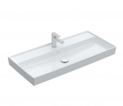 VILLEROY & BOCH - Collaro Umývadlo nábytkové 100x47 cm, bez prepadu, otvor na batériu, CeramicPlus, Stone White (4A33A2RW)