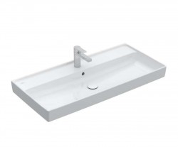 VILLEROY & BOCH - Collaro Umývadlo nábytkové, 100x47 cm, s prepadom, otvor na batériu, CeramicPlus, alpská biela (4A33A5R1)