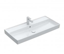 VILLEROY & BOCH - Collaro Umývadlo nábytkové 100x47 cm, s prepadom, otvor na batériu, CeramicPlus, Stone White (4A33A5RW)