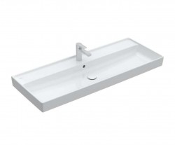 VILLEROY & BOCH - Collaro Umývadlo nábytkové 120x47 cm, s prepadom, otvor na batériu, CeramicPlus, Stone White (4A33C5RW)