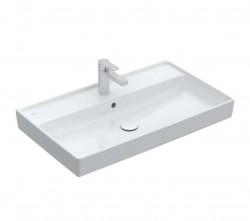 VILLEROY & BOCH - Collaro Umývadlo nábytkové 80x47 cm, s prepadom, otvor na batériu, CeramicPlus, Stone White (4A3380RW)