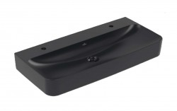 VILLEROY & BOCH - Finion Dvojité umývadlo 100x47 cm, bez prepadu, 2 otvory na batérie, CeramicPlus, Pure Black (41681LR7)