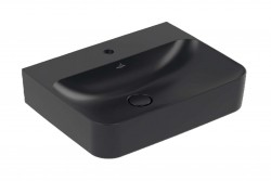 VILLEROY & BOCH - Finion Umývadlo 60x47 cm, bez prepadu, otvor na batériu, CeramicPlus, Pure Black (41686LR7)