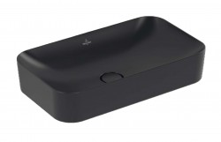 VILLEROY & BOCH - Finion Umývadlo na dosku 60x35 cm, bez prepadu, bez otvoru na batériu, CeramicPlus, Pure Black (414361R7)
