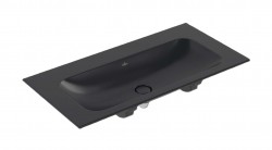 VILLEROY & BOCH - Finion Umývadlo nábytkové 100x50 cm, bez prepadu, bez otvoru na batériu, CeramicPlus, Pure Black (4164A3R7)