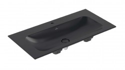 VILLEROY & BOCH - Finion Umývadlo nábytkové 100x50 cm, bez prepadu, otvor na batériu, CeramicPlus, Pure Black (4164A2R7)